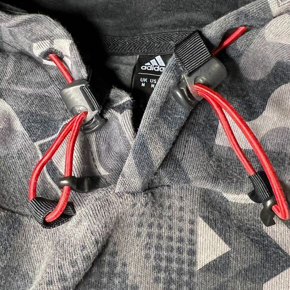 Adidas Mens CNY Allover Print Hoodie Chinese New Year Medium Gray AOP Activewear - Picture 4 of 11